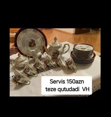 çaynı serviz: Çay dəsti, Farfor, 6 nəfərlik — 2