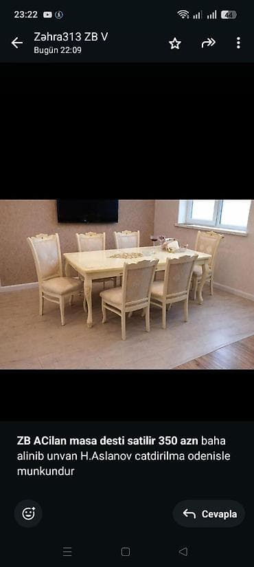 samavar aliram: *ZB* *ACilan masa desti satilir 350 azn* baha alinib unvan H.Aslanov — 1