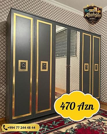 seyif qapi: Yeni, 6 qapı, Güzgülü, Boz, Açılan, Düz dolab — 1