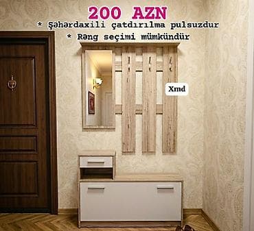 Dəhliz üçün asma askılıq və ayaqqabılıq dəsti - Komplekt: divara