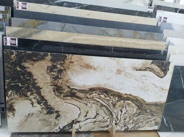 metbex mebel arasi kafel: Mərmər plitələr müxtəlif rəng və naxışlarda təqdim olunur. Bu plitələr — 1