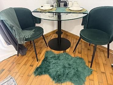 reception masa: Mətbəx üçün, Açılmayan, Yumru masa, 2 stul — 1