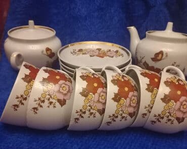 kafeyni serviz: Çay dəsti, rəng - Ağ, Farfor — 10