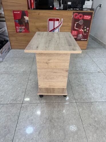 журнальный столик на колесиках: Jurnal masası, Açılmayan, Laminat, Dördbucaq masa — 2