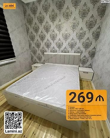 Məhsul: İki nəfərlik çarpayı (Kod: 12064/12065) - Ölçü: 160 × 200 sm — 2