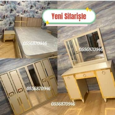 tek neferlik yataq bazali: İkinəfərlik çarpayı, Termo, Dolab, 2 tumba, Azərbaycan, Yeni — 4