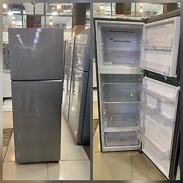 İki qapılı soyuducu (üstdə dondurucu) - Rəng: metalik boz (inox