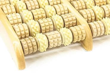 massager: Ayaqlar üçün taxta rolikli massajor (akupunktur effektli) ​Ağır iş — 3