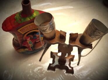 Qədimi Gürcu suveniri . Kuvşin və iki buynuz . İdeal vəziyyətdə lalafo.az -da Qədimi Gürcu suveniri . Kuvşin və iki buynuz . İdeal vəziyyətdə