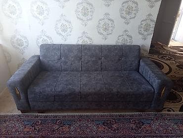 Boz rəngli, üçoturacaqlı yumşaq divan - Material: Yumşaq toxumalı lalafo.az -da Boz rəngli, üçoturacaqlı yumşaq divan - Material: Yumşaq toxumalı