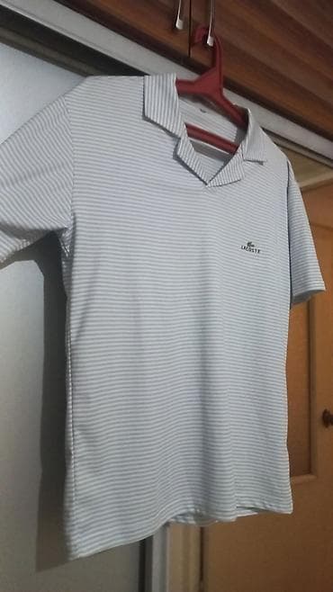 cins koynek: Lacoste kişi polo köynəyi - Rəng: Açıq boz-ağ incə zolaqlı - Model — 3