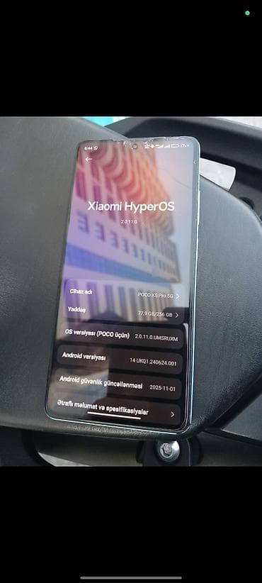 Poco X5 Pro 5G, 256 GB, rəng - Göy, Zəmanət, Sensor, Barmaq izi — 1