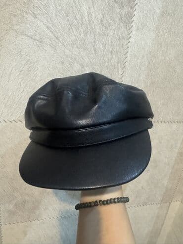 Daewoo: Qara dəri kepka – kapitan/baker boy stili - Material: yüksək — 3