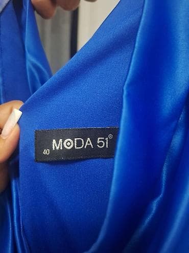 don modelləri 2023: Moda 51 markalı qadın ziyafət donu, 40 ölçü. Parlaq elektrik mavisi — 2