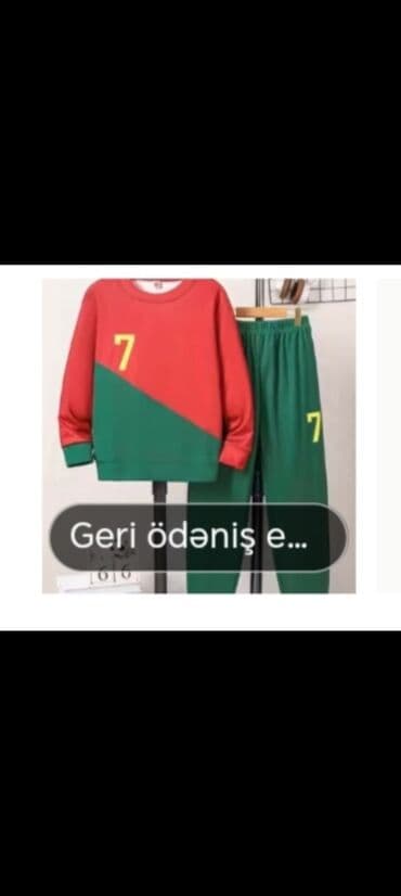 Uşaq idman dəsti – 2 parça - Üst geyim: uzunqol svitşot, dairəvi