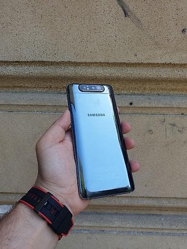 samsung note 9: Samsung Galaxy A80, 128 GB, rəng - Qara, Zəmanət, Sensor, Barmaq izi — 1