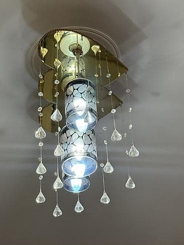 led lyustralar: Çılçıraq, 3 lampa, Şüşə — 2