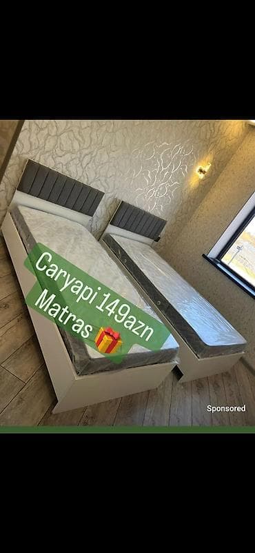 mebel usta: İki ədəd tək nəfərlik çarpayı və matrassettləri - Model: başlıq — 1