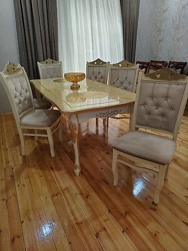 Masa desti. 300azn. 6 stulla. Masa acılır. Yaxsi veziyyetde ünvan lalafo.az -da Masa desti. 300azn. 6 stulla. Masa acılır. Yaxsi veziyyetde ünvan