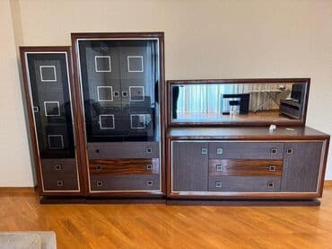 qoz sındıran: Qonaq otağı mebel dəsti - Material: MDF/laminat kombinasiyası, tünd — 1