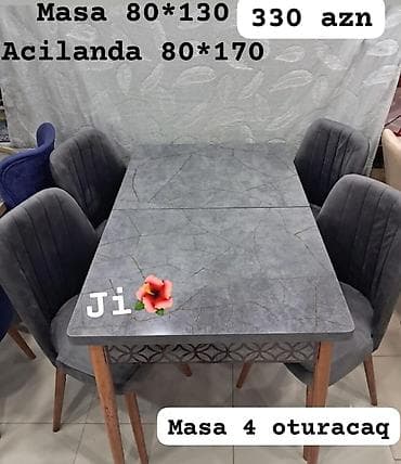 Yeni, Açılan, Dördbucaq masa, 4 stul