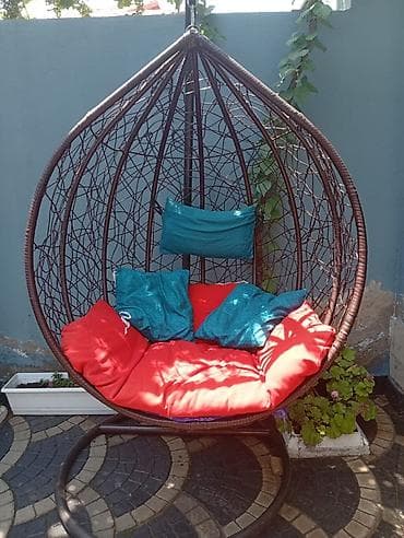 İki nəfərlik asma “egg chair” yelləncək - Material: möhkəm metal
