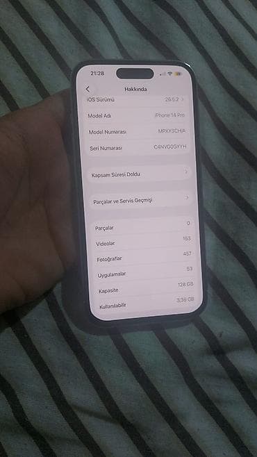 infinix note 60: IPhone 14 Pro, 128 GB, Ağ, Face ID — 10