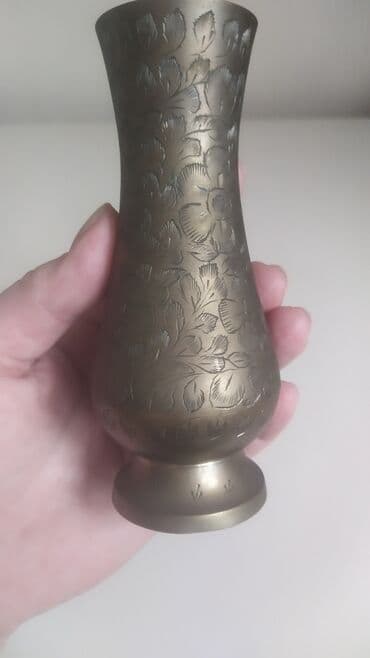 ваза напольная стеклянная высокая без узора: Старинная ваза (латунь)Ручная работа — 6