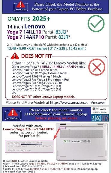 redmi 15 pro plus: MCover sərt qılıf – 14” Lenovo Yoga 7 (2025+) Uyğunluq: - 14 düymlük — 2