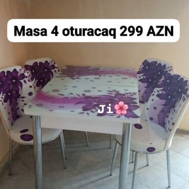 Masa və oturacaq dəstləri: Mətbəx üçün, Yeni, Açılan, 4 stul — 7