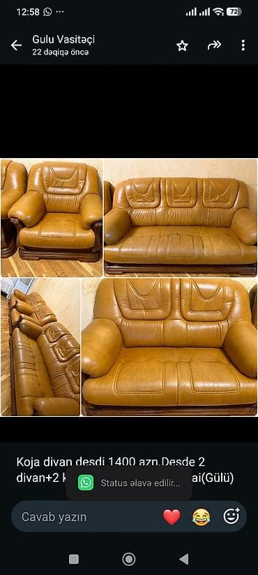 Koja divan desdi 1400 azn.Desde 2 divan+2 kreslo daxildir.unvan lalafo.az -da Koja divan desdi 1400 azn.Desde 2 divan+2 kreslo daxildir.unvan