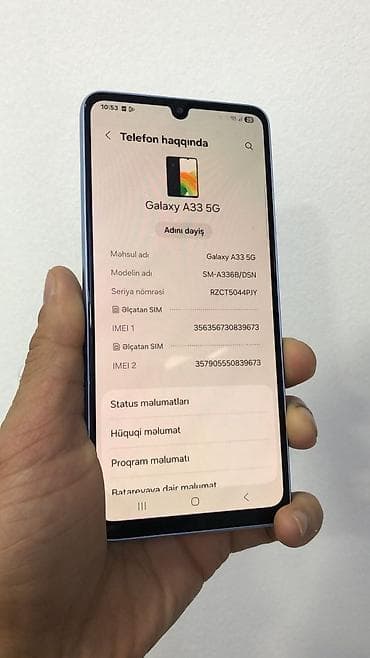 telf: Samsung Galaxy A33 5G, 128 GB, rəng - Mavi, İki sim kartlı — 2