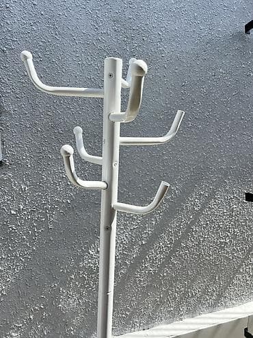 вешалка настенная для одежды: Ağ rəngli metal paltar asılqanı (floor stand) - Material: metal — 3