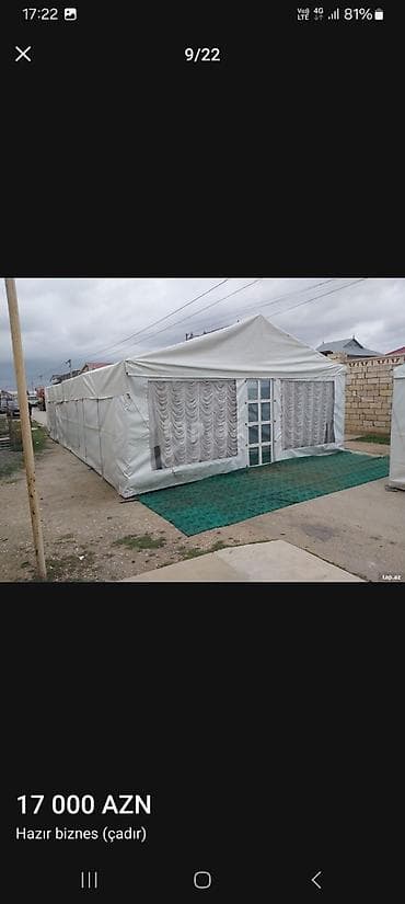 аренда павильон: Cadir her bir adadanli teze masinla birge masinin qablari ag senedler — 6