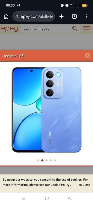ayfon 16 qiyməti: Realme 256 GB, rəng - Mavi, Barmaq izi — 1