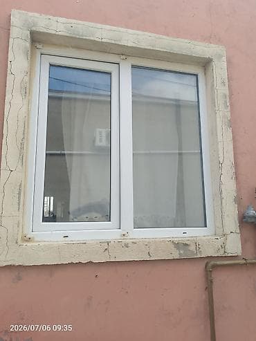 plastik gapi: PVC plastik pəncərə – 2 yaruslu sürgülü sistem - Material: ağ rəngli — 2