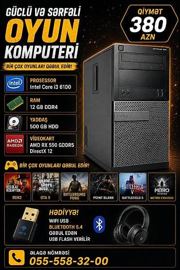 server qiymetleri: 🖥️ Satılır – Aşağı büdcəli Sistem Blok 🔹 Prosessor: Intel Core i3 — 1