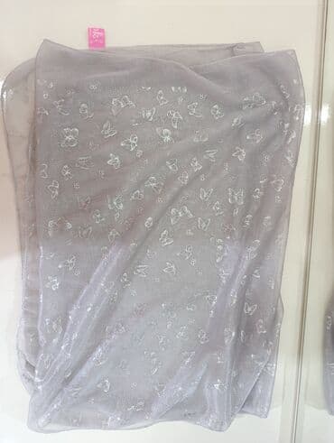 женские красные шарфы: Gümüşü parıltılı şifon şərf - Brend: Pank Accessories (etiket — 4