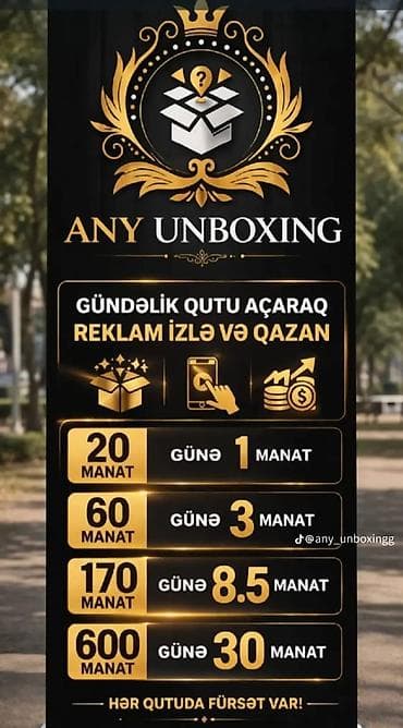 point blank hesap: ANY UNBOXING – mobil tətbiq/servis Xüsusiyyətlər: - Gündəlik qutu — 1