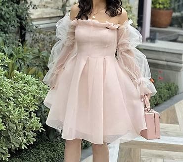 kurtkalarin satisi: Don satılır ✨ Çox zərif pudra rəngində, off-shoulder dizaynda, tüllü — 2