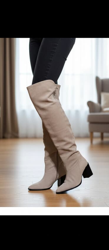 бордовые мужские мокасины: Qadın çəkmələri – bozumtul-bej rəngdə, süet toxumalı material. - — 1