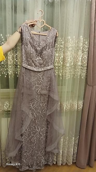 Donlar: Zərif gecə/libas – boz-bənövşəyi ton. - Model: krujeva (dantel) — 1