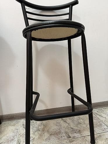 ucuz termo: Metall bar taburesi – qara rəng - Material: toz boya örtüklü metal — 2