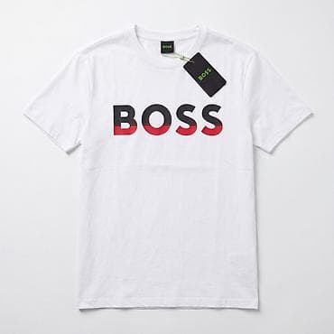 boss: BOSS loqolu kişi T‑şörtü - Dizayn: Sinədə iri “BOSS” yazısı, gradient — 1