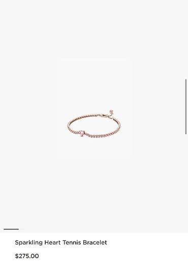 qizil qolbaqlar: Pandora Sparkling Heart Tennis Bracelet – orijinal (istifadə — 4