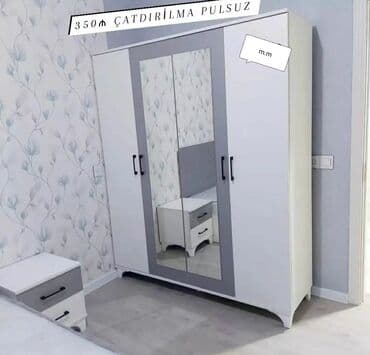 4 qapili dolab: Yeni, Açılan, 4 qapılı Düz dolab, Qarderob, paltar dolabı, Azərbaycan — 5