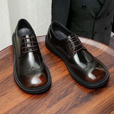 ayaqqabi: Kişi klassik ayaqqabısı – broq naxışlı, “wingtip” dizayn - Rəng: tünd — 3