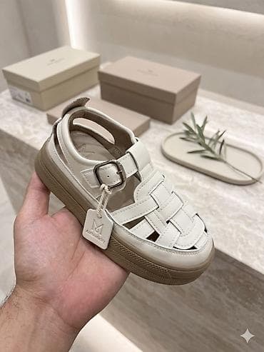 ayaqq: Uşaq üçün zəncirli (balıqçı üslublu) sandalet – krem rəng. - Material — 1