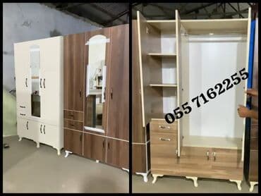 paltar asma: Açılan, 4 qapılı Düz dolab, Qarderob, paltar dolabı — 10