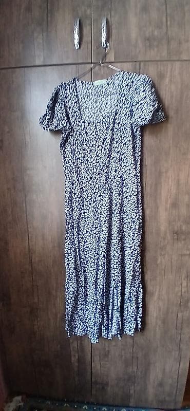 Платья: Mavi-ağ çiçək naxışlı qadın donu - Üzərində xırda ağ çiçəklər olan — 2